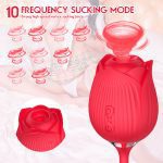 MNN33-052-Rose Toy Vibrator for Woman,Clitoral Tongue Vibrator Sex Toys with 10 Speed Modes,G-spot Dildo Rose Nipple Massager Licking Stimulator for Women - Image 3