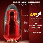 MNN34-GM-FJ037-Sex Toys for Men - Male Masturbator Deep Throat-Mouth 360° Wrapped 9 Tapping & Vibrating Male Vibrator Penis Adult Sex Toys & Game - Image 4