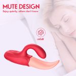 MNN33-067-Clitoral Tongue Licking Vibrator, Rose Toy 2 in 1 for Women,G-spot Nipple Stimulator with 10 Vibration Modes Dildo Vibrators Adult Sex Toys for Women & Couples - Image 6