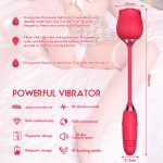 MNN33-052-Rose Toy Vibrator for Woman,Clitoral Tongue Vibrator Sex Toys with 10 Speed Modes,G-spot Dildo Rose Nipple Massager Licking Stimulator for Women - Image 6