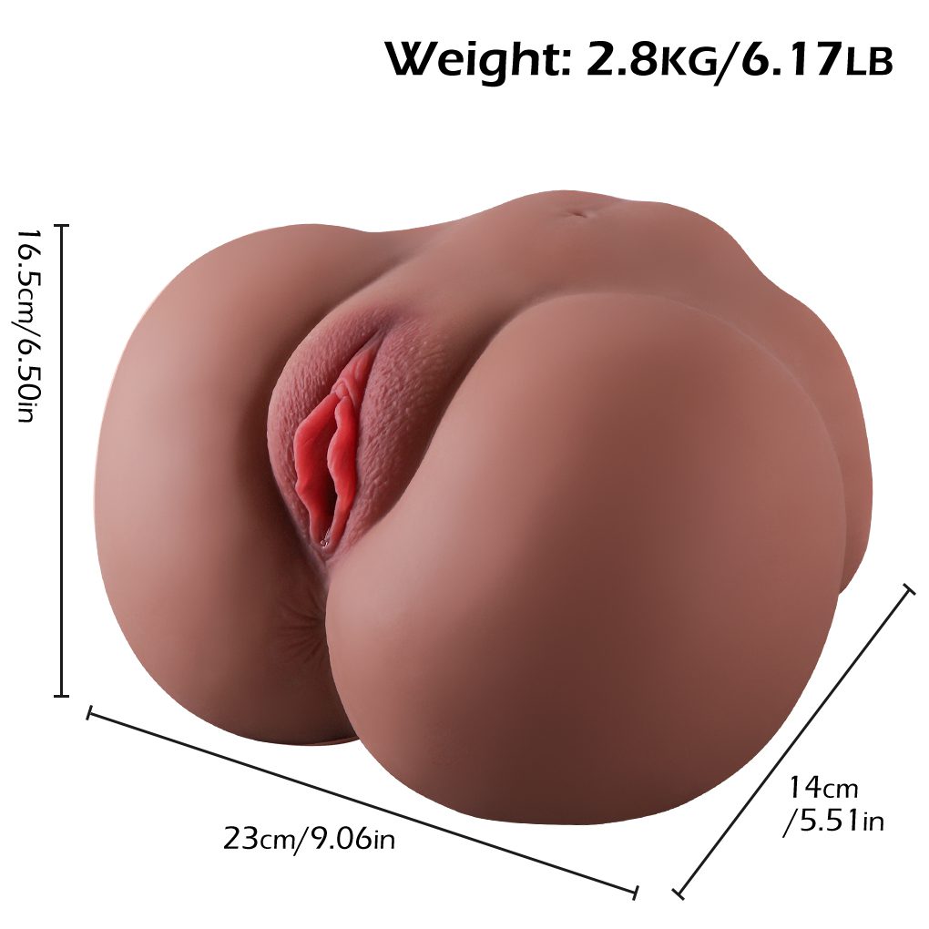 尺寸图 MNN24-FD53-Sex Doll 2.8kg with Big Pussy Ass Male Masturbator, Realistic Milf Fat Butt Pocket Pussy Sex Toy for Men ,3D Texture Fake Ass - Image 1
