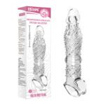 UMP-S07A Reusable Transparent TPE Vagina Stimulating Extended Penis Sleeve