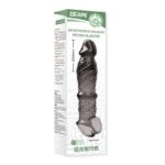 UMPS-07B Reusable Black Transparent TPE Vagina Stimulating Extended Penis Sleeve