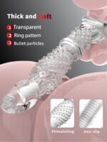 UMP-S07A Reusable Transparent TPE Vagina Stimulating Extended Penis Sleeve - Image 6