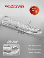 UMP-S07A Reusable Transparent TPE Vagina Stimulating Extended Penis Sleeve - Image 9