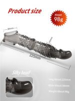 UMP-S9B Reusable Black Transparent TPE Vagina Stimulating Extended Penis Sleeve - Image 2