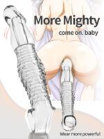 UMP-S9A Reusable Transparent TPE Vagina Stimulating Extended Penis Sleeve - Image 2