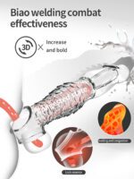 UMP-S9A Reusable Transparent TPE Vagina Stimulating Extended Penis Sleeve - Image 6