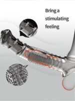 UMP-S8B Reusable Black Transparent TPE Vagina Stimulating Extended Penis Sleeve - Image 6