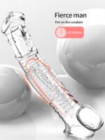 UMPS-S8A Reusable Transparent TPE Vagina Stimulating Extended Penis Sleeve - Image 3