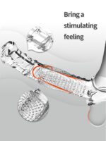 UMPS-S8A Reusable Transparent TPE Vagina Stimulating Extended Penis Sleeve - Image 6