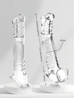 UMPS-S8A Reusable Transparent TPE Vagina Stimulating Extended Penis Sleeve - Image 9