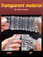 UMP-S03 Reusable Transparent TPE Vagina Stimulating Penis Sleeve - Image 6